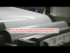 খাদ 3005 সাদা রঙ 0.60mm পুরু 1250mm প্রশস্ত সাদা রঙ লেপ অ্যালুমিনিয়াম ওয়াশিং মেশিন এবং ড্রায়ার উত্পাদন জন্য