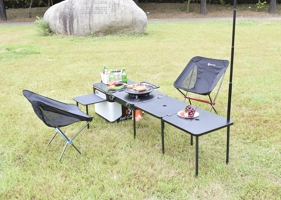 Ultra Compact Eat Camp Iron Grill Table With Barbucue Grill For Outdoor Camping